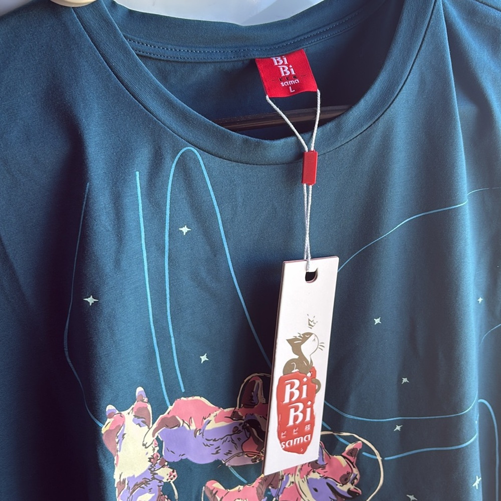 Graphic Tee - Blue with Multicolor Design - Picture 3 of 6